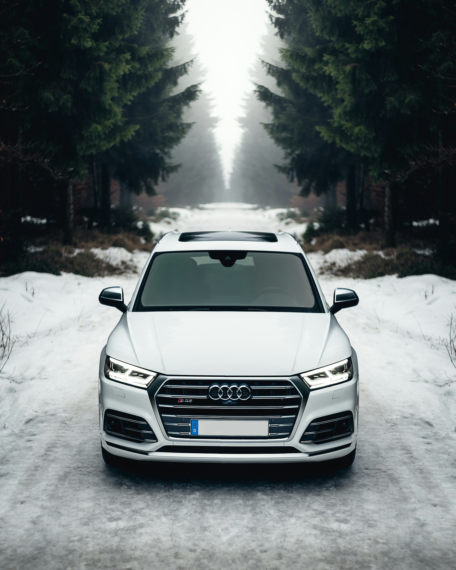 SUV with a coated, hydrophobic exterior finish