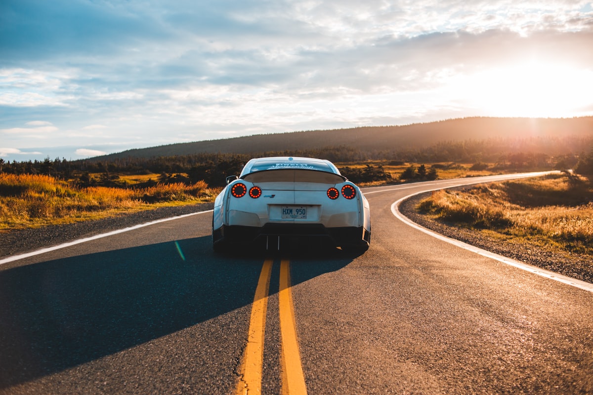 Sports car with a protected, sun catching finish